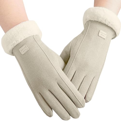 NJCXOLA Guantes de invierno para mujer, guantes térmicos con forro polar, para pantalla táctil