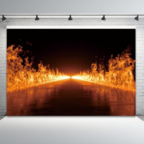 Fondo fotográfico 9x6ft vinilo con llama ardiente miniatura 5