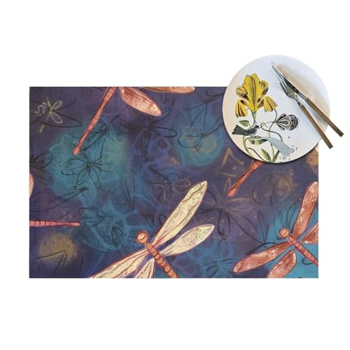 Sets de table pour intérieur et extérieur peints à la main lot de 6 - 8