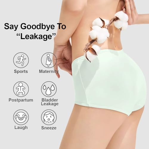 Image of Battewa Cotton Incontinence Underwear for Women High Waisted Leak Proof Panties Bladder Leak Protective Briefs Adult Pee Proof Assurance Underwear (5XL 4 Pack)
