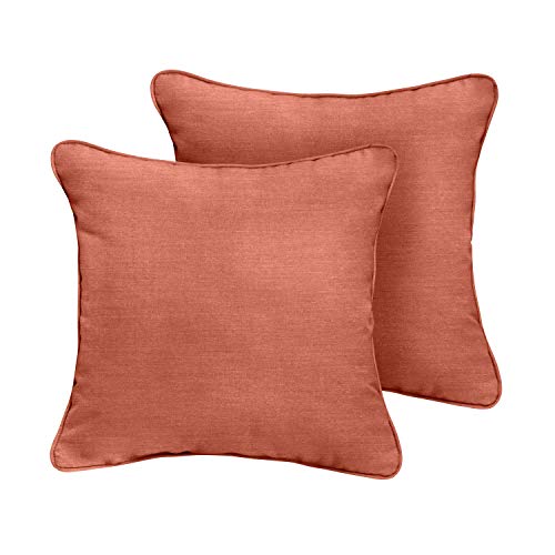 Sorra Home x Sunbrella - Square Pillows (Set of 2), Cast Coral