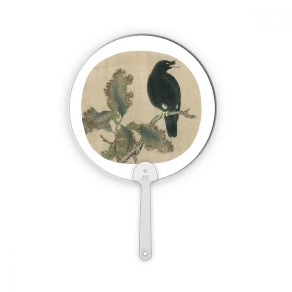 Figurine d'étourneau style peinture chinoise en plastique rond pour décoration d'intérieur