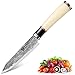 WILDMOK Couteau utilitaire fait main, couteau à trancher Couteaux à fruits - Acier de Damas Souper - Lame de 13,1 cm - Manche en os de chameau