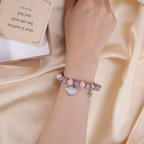 Inspirational Gifts Bracelets for Women Cross Bracelets with Natural Stone Christian Bible Verse Bracelet Prayer Faith Religious Jewelry4