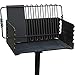 Pilot Rock CBP-247 Jumbo Park Style Heavy Duty Steel Outdoor BBQ Charcoal Grill with Cooking Grate and 2 Piece Post for Camping and Backyards, Black