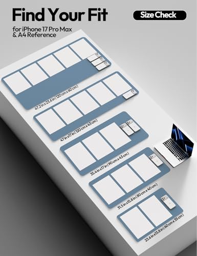 Image of YSAGi Leather Desk Protector, Office Mat, Large Mouse Mat, Non-Slip PU Leather Blotter, Laptop Desk, Waterproof Writing Pad for Office and Home (Blue, 23.6 inch x 13.8 inch)