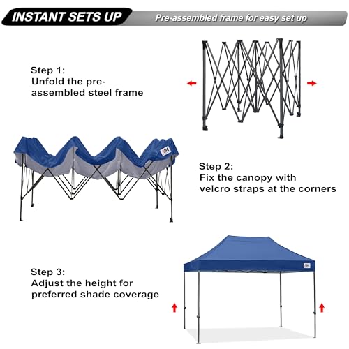 Image of ABCCANOPY Patio Pop Up Canopy Tent 10x15 Commercial-Series (Navy Blue)