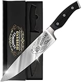 Picture of CUTLINX Christmas Day Gift BEST HUSBAND - Premium Chef Knife Gift - 8 in. Stainless Carbon Steel Kitchen Knive w/Pakka Wood Handle - Father's Day, Christmas, Housewarming, Anniversary, Holiday Gifts