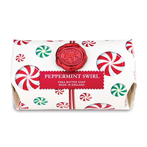 Michel Design Works Oversized Triple Milled Shea Butter Bath Soap Bar, Peppermint Swirl