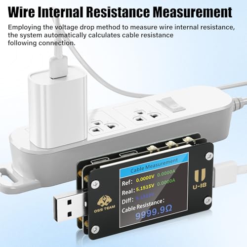 Image of Diymore 2 in 1 USB C Tester Type C Power Tester DC 4-24V 6A 1.77-inch Multi-Function Voltage and Current Meter QC /PD Protocol Trickle Charger Quick Charge
