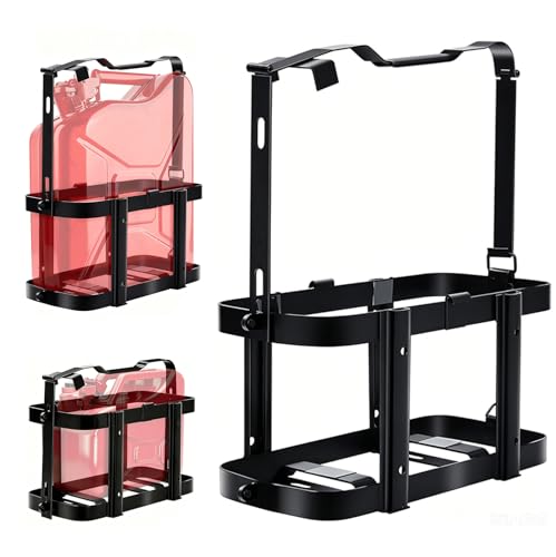 Image of Heavy-Duty Jerry Can Holder, Adjustable for 10L/20L, Lockable 20L Jerry Can Mount Holder, Anti-Theft & Rust-Proof Metal Bracket for Car Truck Petrol & Diesel, for Overlanding, Camping & Long-Distance