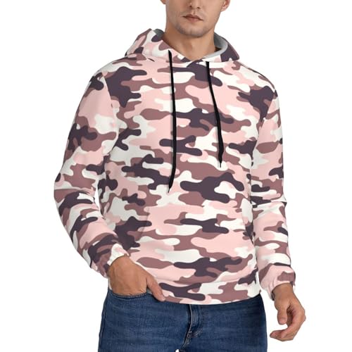 Hoodies For Men - Camouflage Pink Print Long Sleeve Casual Men'S Hoodies & Sweatshirts Pullover With Pocket