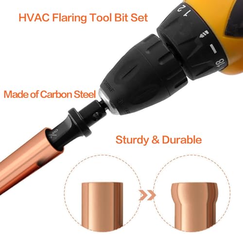 Swedge HVAC Swaging Set - 12Pcs Copper Pipe Expander and Flaring Tool Kit With Drill Bit Set for Precision Hand Tools