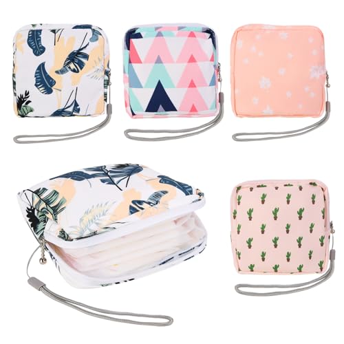 Image of 4Pcs Sanitary Napkin Storage Bag, Small Menstrual Period Bag Period Pouch Waterproof ,Tampon Organizer Pouch Tampon Pad Holder for Purse, Pad Bag Feminine Care First Period for Teen Girls School
