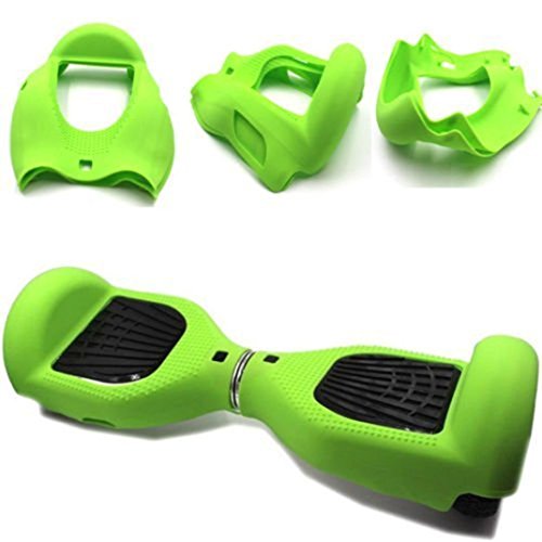 icase4u 6.5 Pulgadas Protector Cubierta Funda de Silicona para Hoverboard Smart Scooter Balance Patinete Electrico Dos Ruedas (Verde)