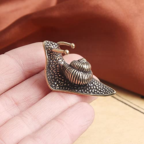 Fjxqtcxd Personality Pure Copper Mini Snail Statue Ornaments Retro Desk Antique Brass Tea Pet Home Decorations For Living Room (A) #TOP5