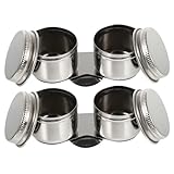 Supvox 2 Stück Edelstahl Pinselwaschbecher mit Deckel und Clip Ölfarben Pinselreiniger und Mischbecher für Terpentin Leinöl und Pigmente Kompakt und Langlebig für Wiederverwendbar