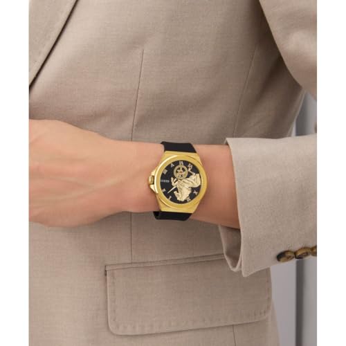 Image of GUESS Round 44mm Black Dial Analog Men Watch - GW0979G1