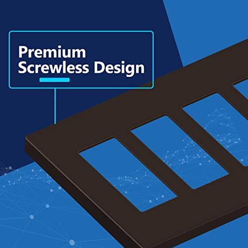 Lider Matte Finish Decorator Switch Cover, Screwless Wall Plate, Mid-Size 4-Gang 4.88" X 8.58", Unbreakable Polycarbonate Thermoplastic, Ul Listed, Lswp-34M-Br, Brown #TOP1