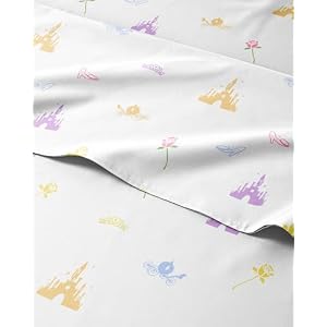 Kids Queen Size Bed Sheet Set - 4 Piece Kids Loft Bed Sheets - Princess Castle Themed Bedding - Soft, Cute and Cozy - Breathable and Machine Washable - Rose Bed Set for Boys, Girls, Teens &