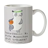 Mr. & Mrs. Panda Teetasse Basketball Träume - Geschenk, Sportler, Tasse, Deutschland, Keramiktasse, Kaffeebecher, schöne, Teamsport, Taktik, Mannschaftssport, Geschenktasse, Teamarbeit, Sport