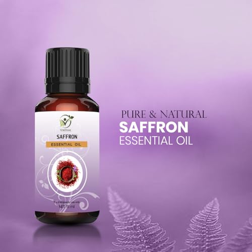 Image of Virtual Saffron Essential Oil 15ml Pure Natural Therapeutic Grade Oil for Skin Brightening Anti Aging Acne Hair Growth Aromatherapy Use