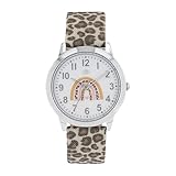 Tom Tailor Armbanduhr mit Textilband für Mädchen, Silber, wasserdichte 3 bar, Regenbogen, Geschenkidee, kommt in Uhren Geschenkbox, 2100729