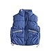 BoxJCNMU Gilet invernale senza maniche solido da donna Mantieni caldo Gilet invernale Gilet monopetto sciolto da donna new blue XL