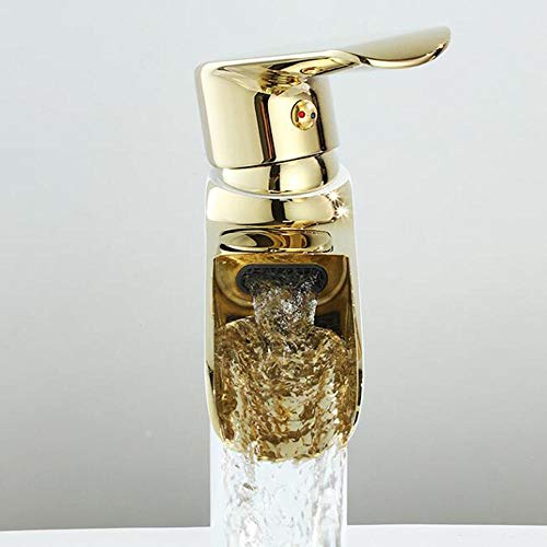 Mitigeur de lavabo haut cascade eau chaude et froide robinet en laiton blanc