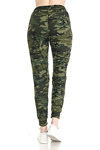 Leggings Depot Women's Relaxed fit Jogger Pants - Track Cuff Sweatpants with Pockets-N021ZIP, Camouflage Army-with Zipper, 3X Leggings Depot Women's Relaxed fit Jogger Pants - Track Cuff Sweatpants with Pockets-N021ZIP, Camouflage Army-with Zipper, 3X - Image 3