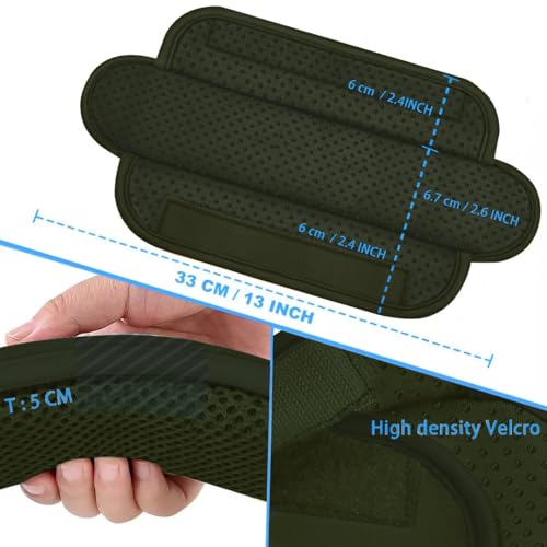 ZINZ 2-Pack Universal Shoulder Pad with Ultra Thick Cushion for Bag Luggage Bag Crossbody, Plus Long & Anti-Slip & Breathable,Army Green2