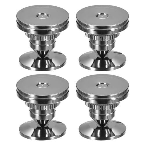 MECCANIXITY 4pcs Black Speaker Spike Kit Shockproof Adjustable Copper Speaker Spike Isolation with Speaker Spikes Pads Mat,Double-Sided Adhesive for Subwoofer CD DVD Audio Amplifier Recorder