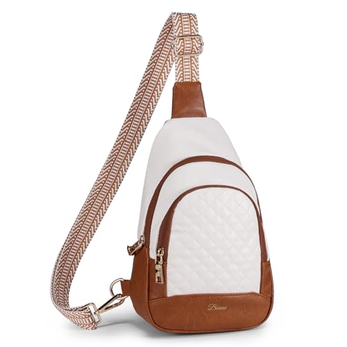 Crossbody Bags for Women Anti Theft Small Sling Handbag with Zipper Lock Vegan Leather RFID Blocking Chest Pure