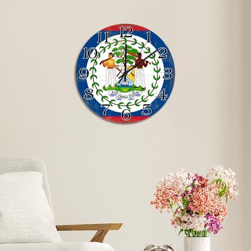 Horloge murale du Belize originale motif drapeau pour décoration - 6