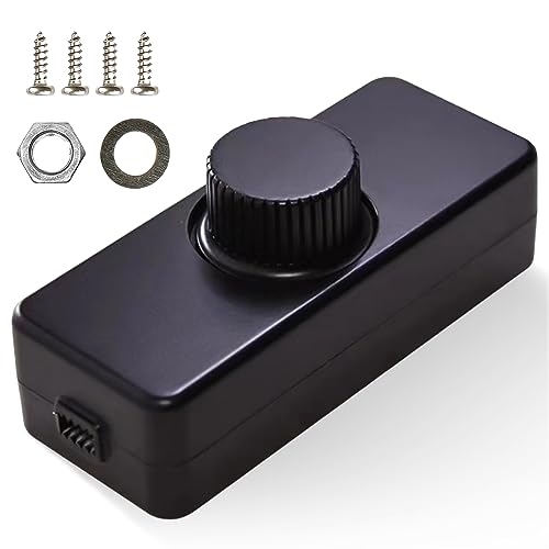 KSIBNW Dimmer LED 220-240V Con Cavo 2M - Regolatore Luminosità A Manopola, Nero - Foto 6