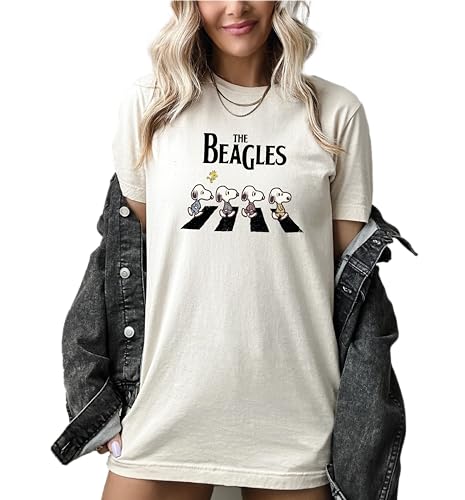 The Beagles Shirt Abbey Road Inspired Fall Dogs Funny Beatles Inspired Apparel Cartoon T-Shirt, Crewneck Sweatshirt
