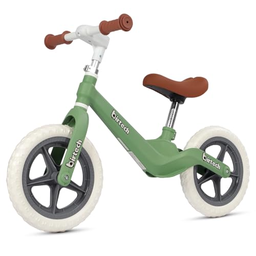 H.yeed 12" Balance Bike for Kids, Lightweight No Pedal Walking Balance Bike with Nylon Frame and Flat-Free Tires, Adjustable Training Bike for Age 2-to 5 (Green)