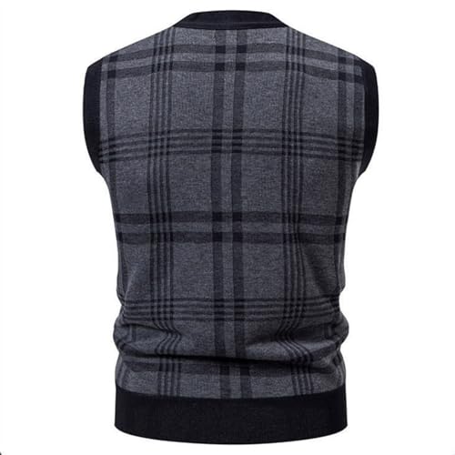 Mens Sweater Vest Slim Fit Knitted Sleeveless Cardigan Warm V Neck Button Knit Waistcoat Plus Size Cardigan Vest3