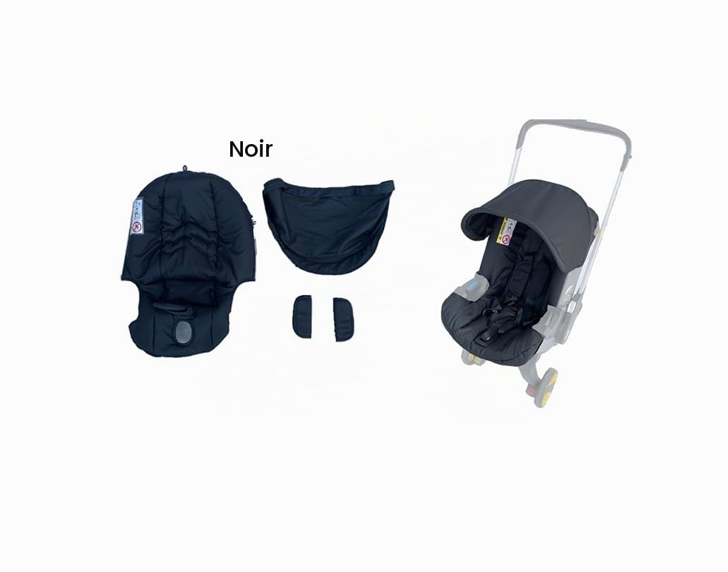 Kit de Remplacement pour Poussette Doona, Housse de Siège et Pare-Soleil, Plusieurs Coloris (NOIR)