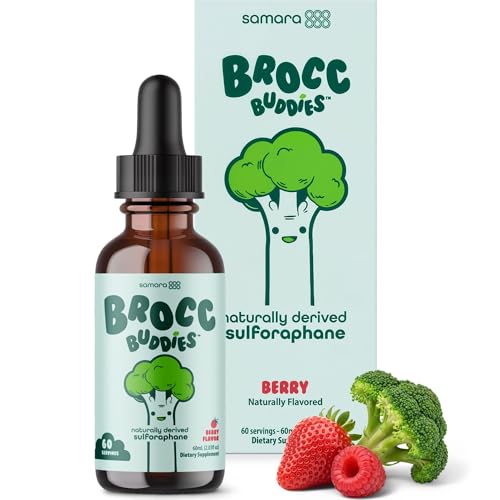 Broccoli Sprouts Sulforaphane Liquid for Kids Activated BroccoRaphanin + Myrosinase Broccoli Supplement Sulforaphane Glucosinolate Brain & Mood Support Berry Flavor 60 Servings