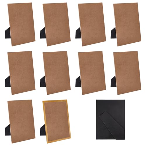 FREEBLOSS 10pcs Easel Back for Picture Frame Replacement Picture Frame Back Stand Replacement Photo Board for Pictures Tiles 4.9x6.9