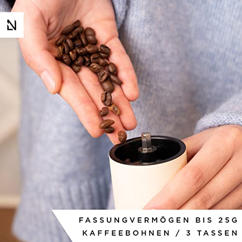 LARS NYSØM Kaffeemühle manuell | Coffee grinder aus Edelstahl mit manuell verstellbarem Keramikmahlwerk für… – Bild 3