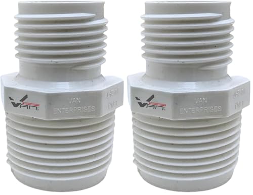 Image of PVC Garden Hose Adapter (1 inch NPT x 3 /4 inch GHT) For Rain Barrel, Water Tank, and Aquarium (Pack of 2)