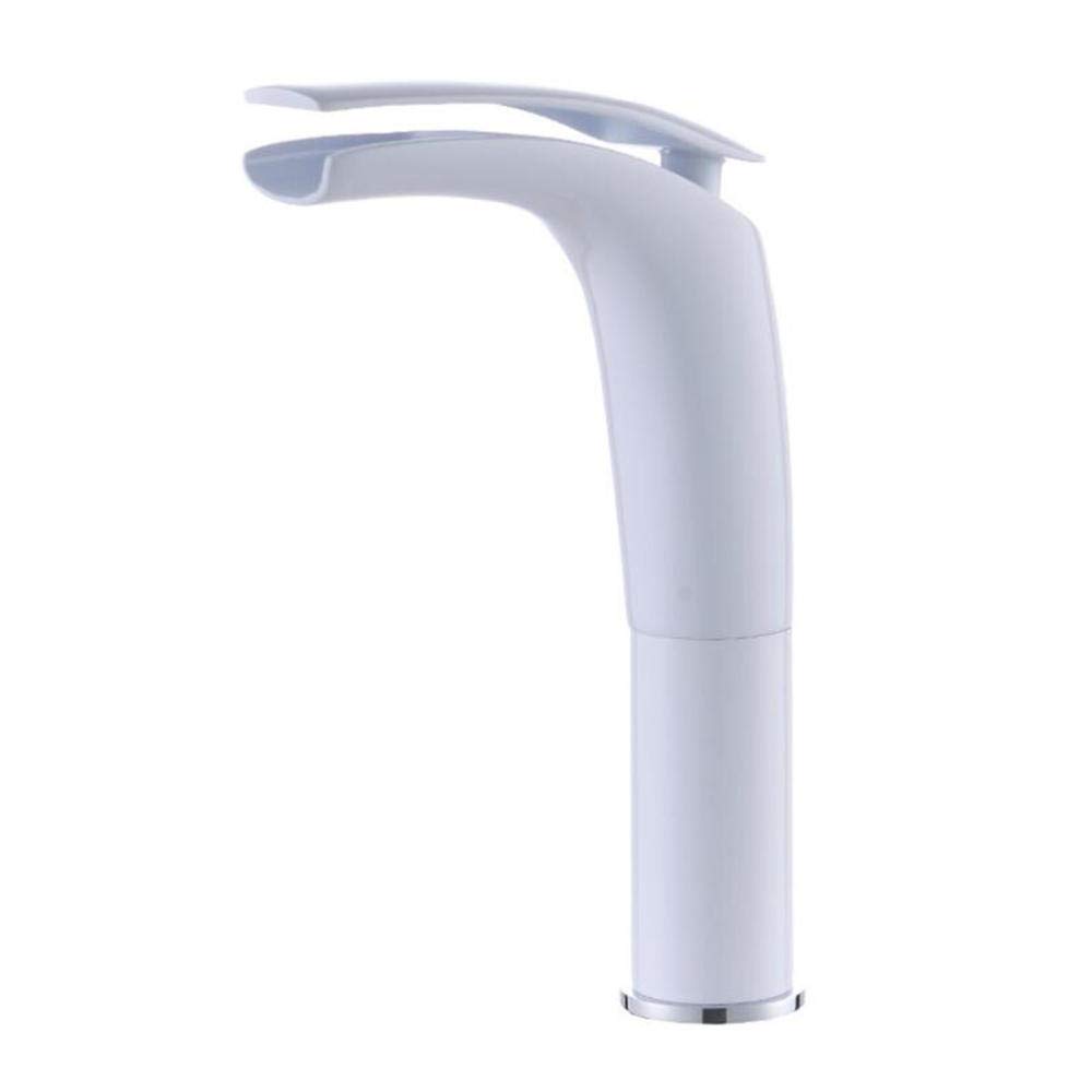 Tall Taps For Bathroom Basin White Brass Heightened Faucet With - View #3