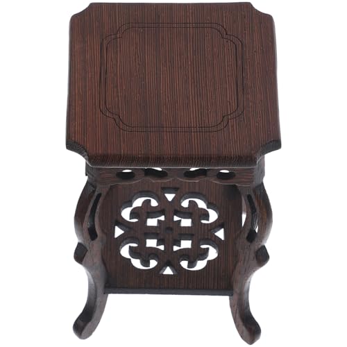 Mikikit Soporte de Madera para Macetas de Flores Pedestal Decorativo para Plantas y Exhibidor Artesanal Base Rústica para Jarrones y Adornos para Hogar Tiendas y Oficinas