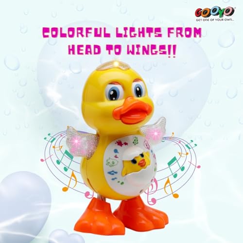 Image of Gooyo GY-3013 Dancing Duck Toy with Vibrant Flashing Lights, Musical Sound Effect & Real Dancing Action | Dancing Toy for Kids | Yellow | 3xAA Battery (Not Included)