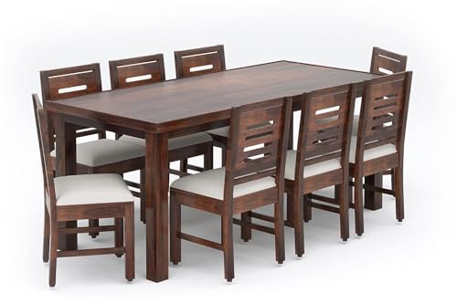 Image of Sheesham Solid Wood 8 Seater Dining Table for Living Room (Mahogany1)