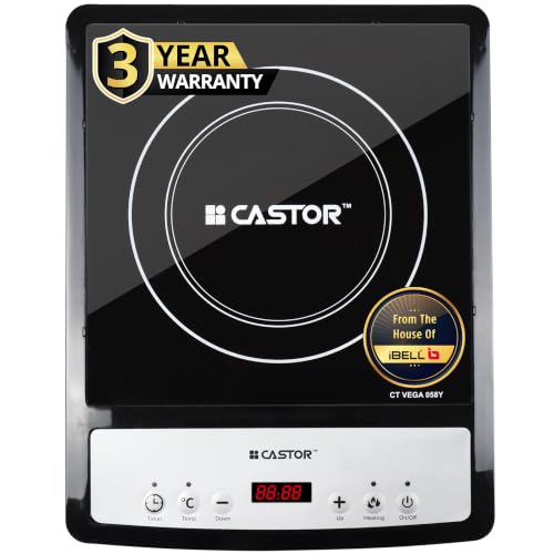 Image of iBELL CASTOR CTVEGA058Y 2000W, 3-YEAR WARRANTY, Induction Cooktop, Touch Control, Digital Display, Energy Efficient, Black Glass Cooktop,[Black]