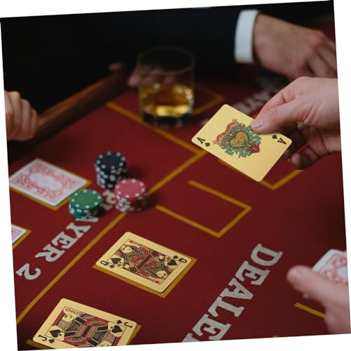 1satz wasserdichte Goldfolie Pokerkarten Für Partyspiele Für Trickspiele Und Outdoor-aktivitäten Langlebig Und Leicht Zu Transportieren – Bild 6