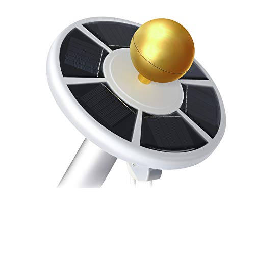 WeValor Solar Flag Pole Light, Super Bright and Longest Lasting Led Solar Powered Flagpole Light for Most 15 to 25Ft Flag Poles, Waterproof Flag Lights Fits 0.5" Wide Flag Ornament Spindles (White)